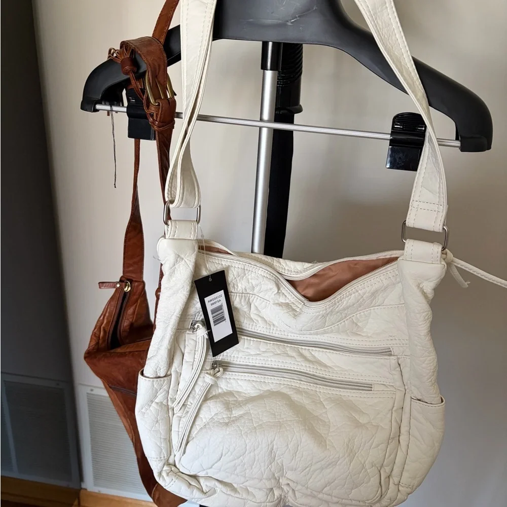 Elegant Brown and Cream Women's versatile crossbody or shoulder Bags